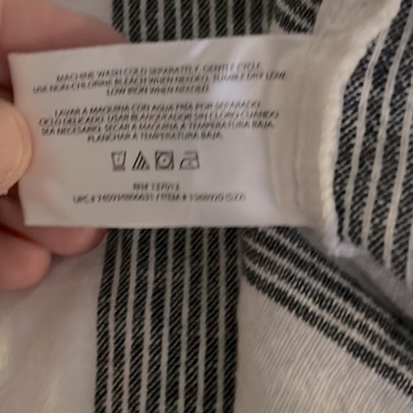 ⭐️Orvis LadiesLong Sleeve Linen Blend Top, Island Stripe Navy/White,Size X-Large - Picture 8 of 12